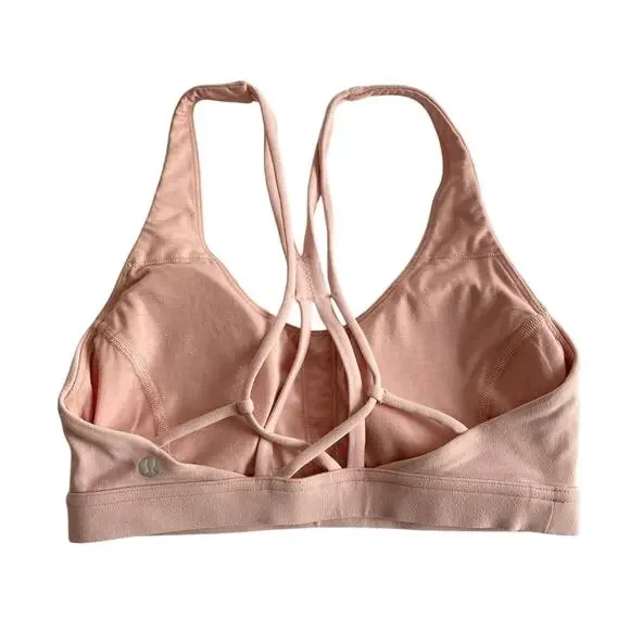 Lululemon Flow Freely Sports Bra Faint Coral Pink 6 - Picture 7 of 8